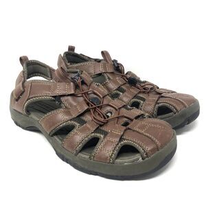 Nunn Bush Fishermans Sandals Mens Size 12 Brown Faux Leather Outdoors Gorpcore
